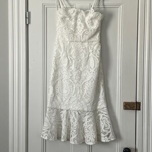 Chi Chi London Lace Pephem Pencil Dress — Size US 6